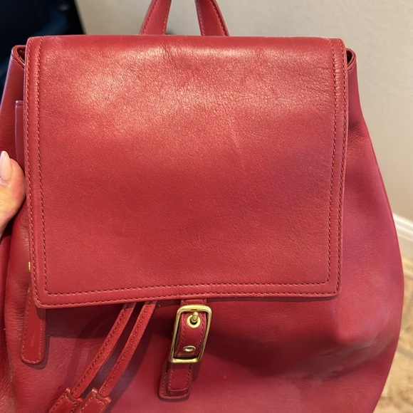 Vintage Coach dark red Legacy leather backpack - Picture 3 of 5